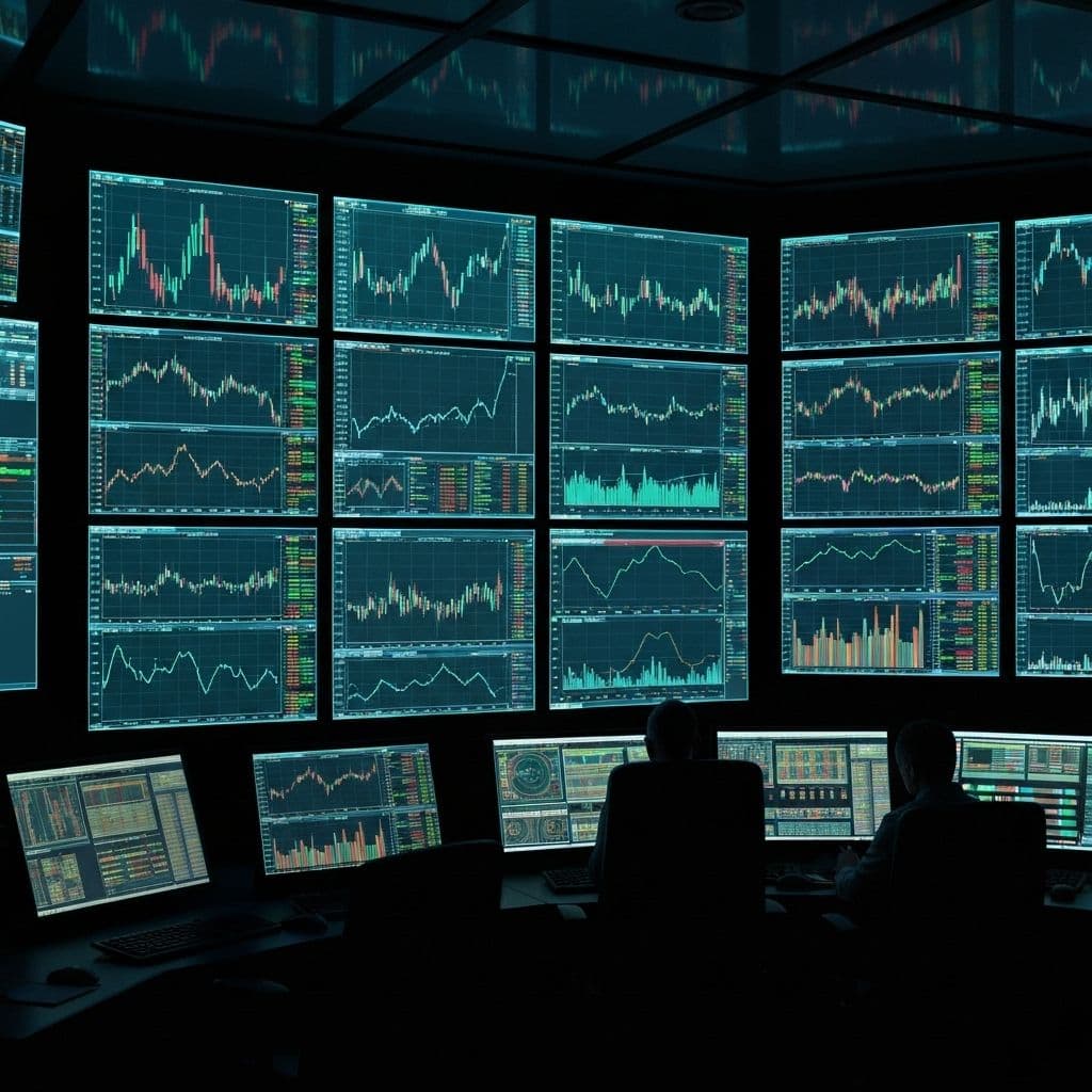 Investor analyzing global companies and market ecosystem